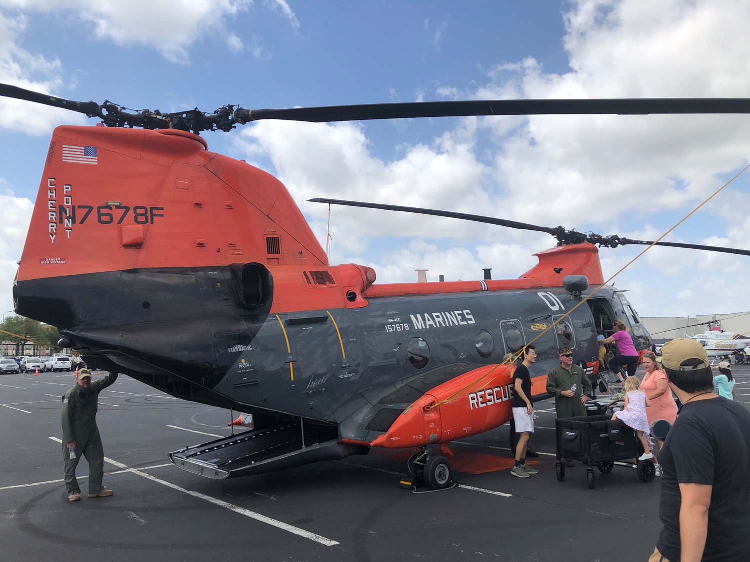 A U.S. Marine rescue helicopter at the Safety Fest.